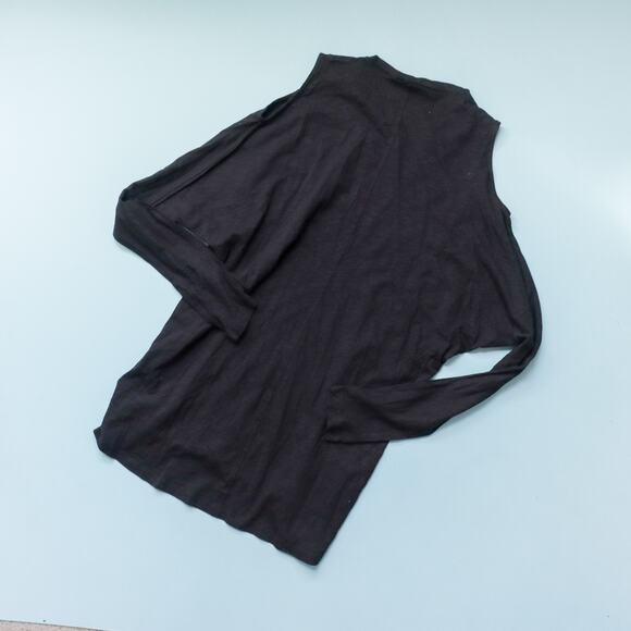 All Saints Washed Black Open Shoulder Long Sleeve Tunic Top Size XSmall - Picture 10 of 10